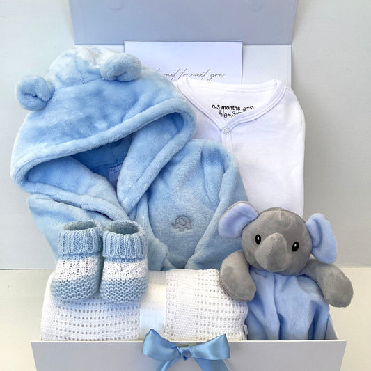JAMIE- Elephant comforter and dressing gown bedtime gift box