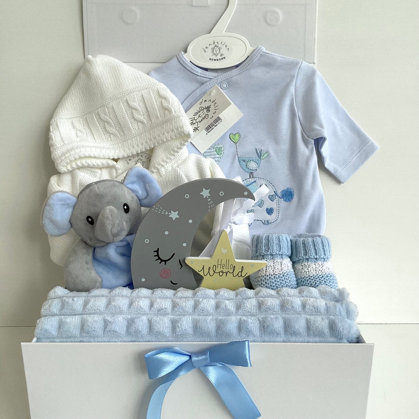 MASON- Dandelion designer white knitted jacket and onesie gift box