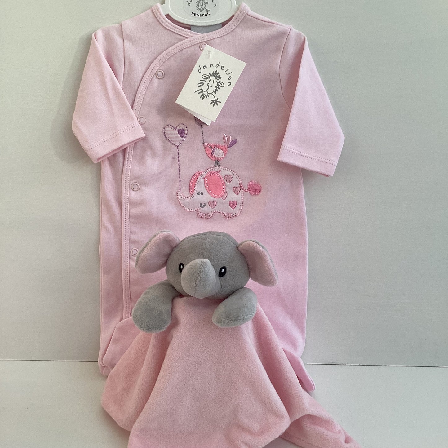 JASMINE- Dandelion designer chunky jacket and elephant onesie gift box