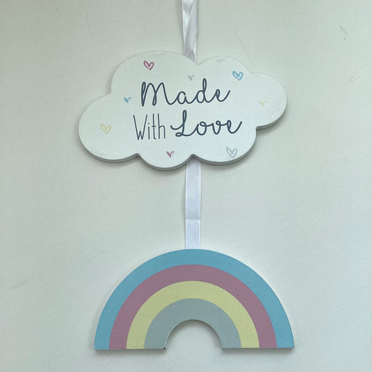 ‘Made with love’ hanging wall plaque
