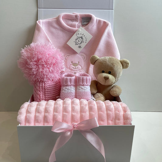 CHARLOTTE- Dandelion luxury knitted Teddy onesie and cosy essentials gift box