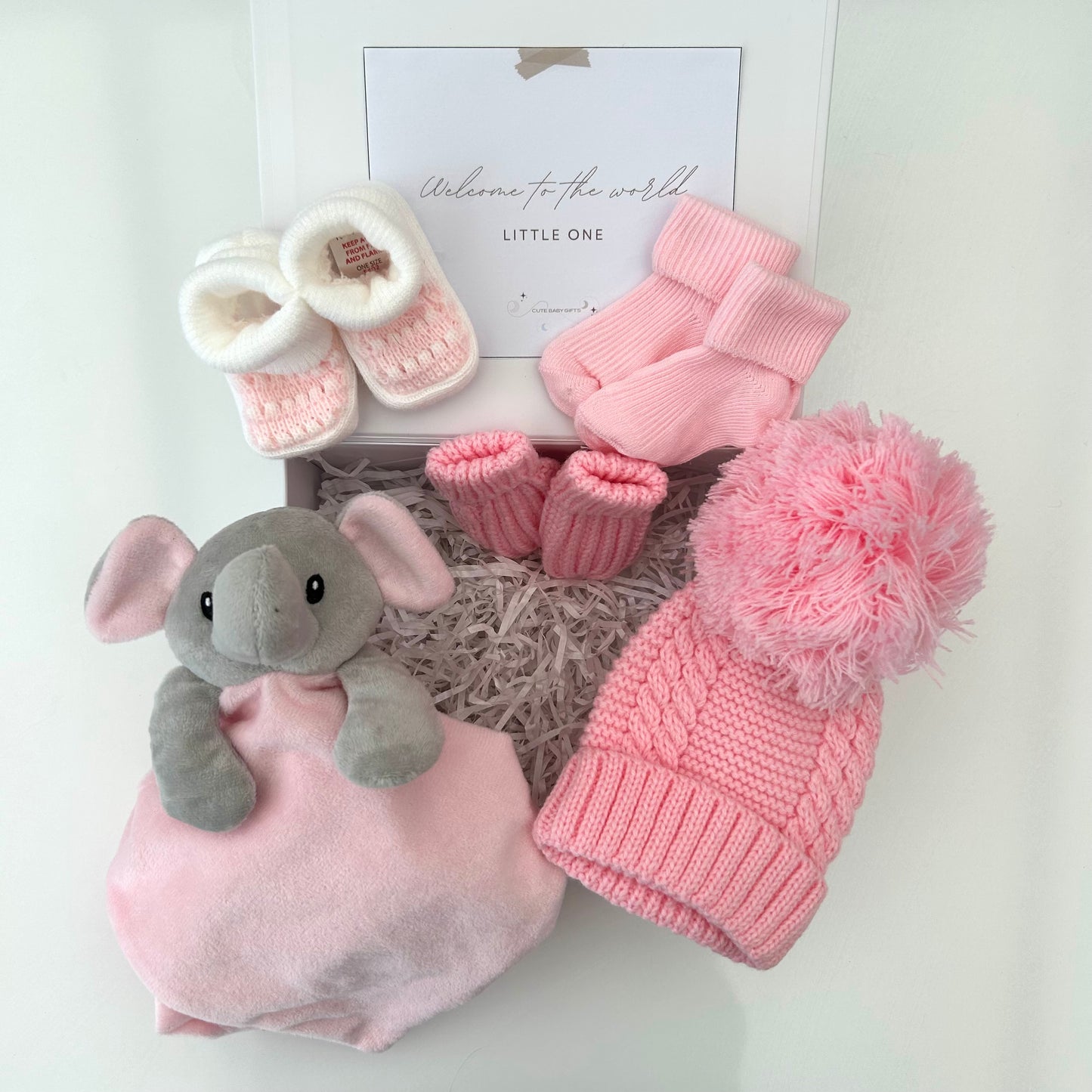 ELLIE- Pink elephant comforter giftbox