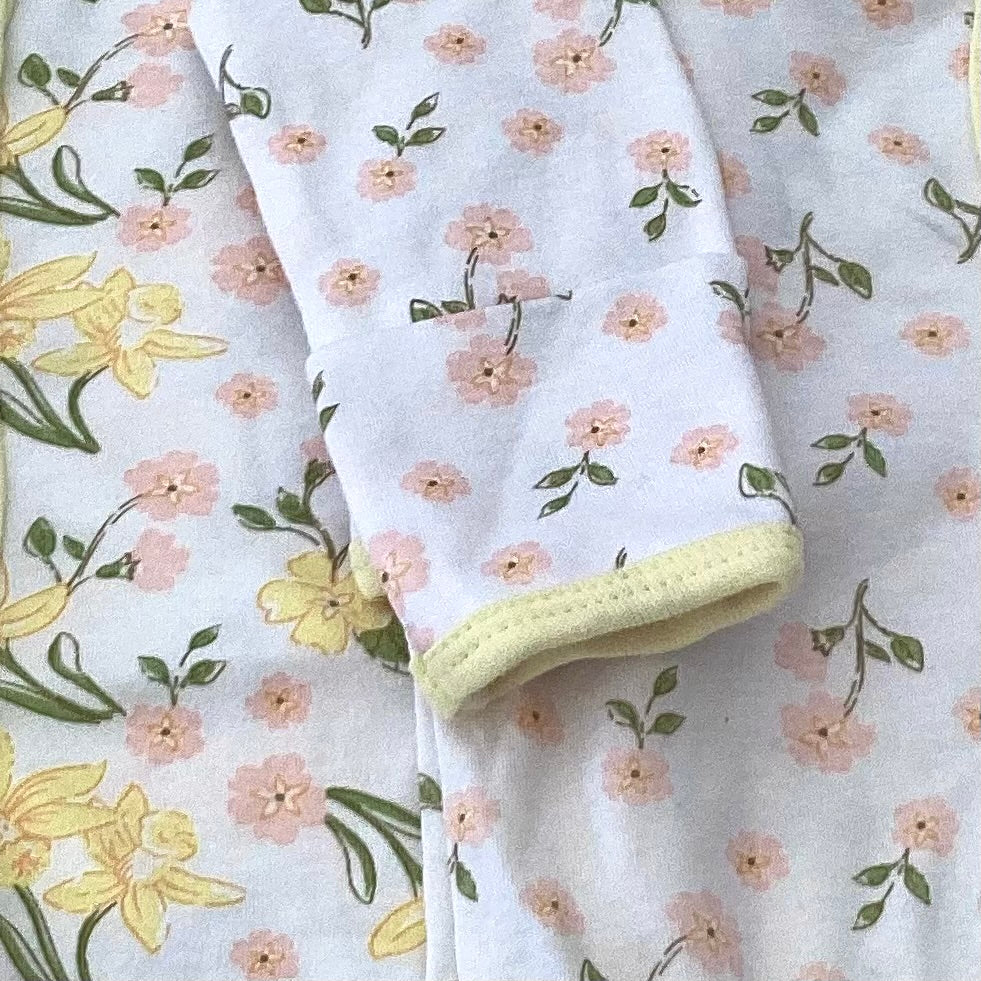 Lemon twin pack floral sleepsuits