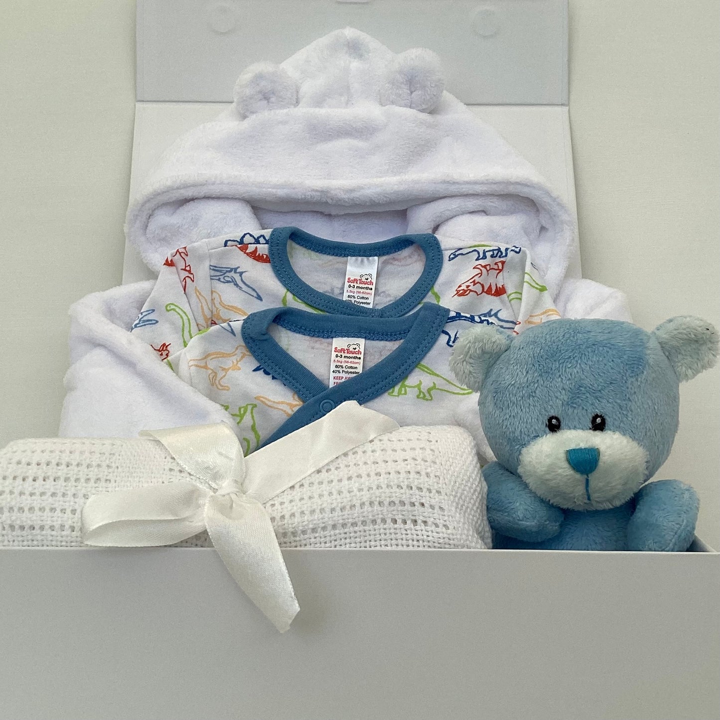 DAWSON - Blue dinosaur and cosy dressing gown gift box