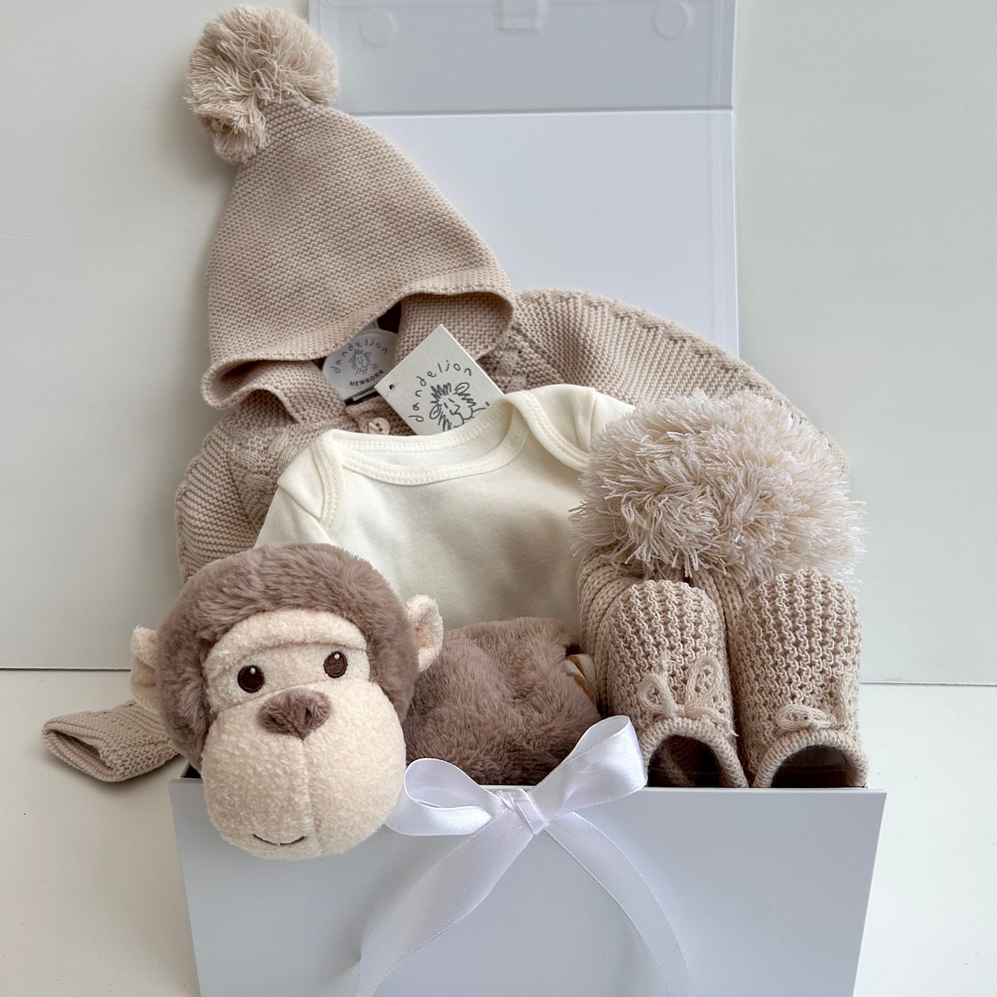 CASIE- Dandelion luxury pram-suit and cheeky monkey gift box