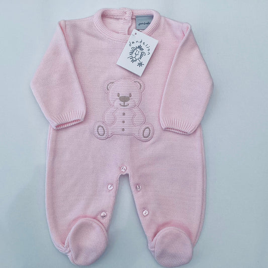 Dandelion pink knitted onesie