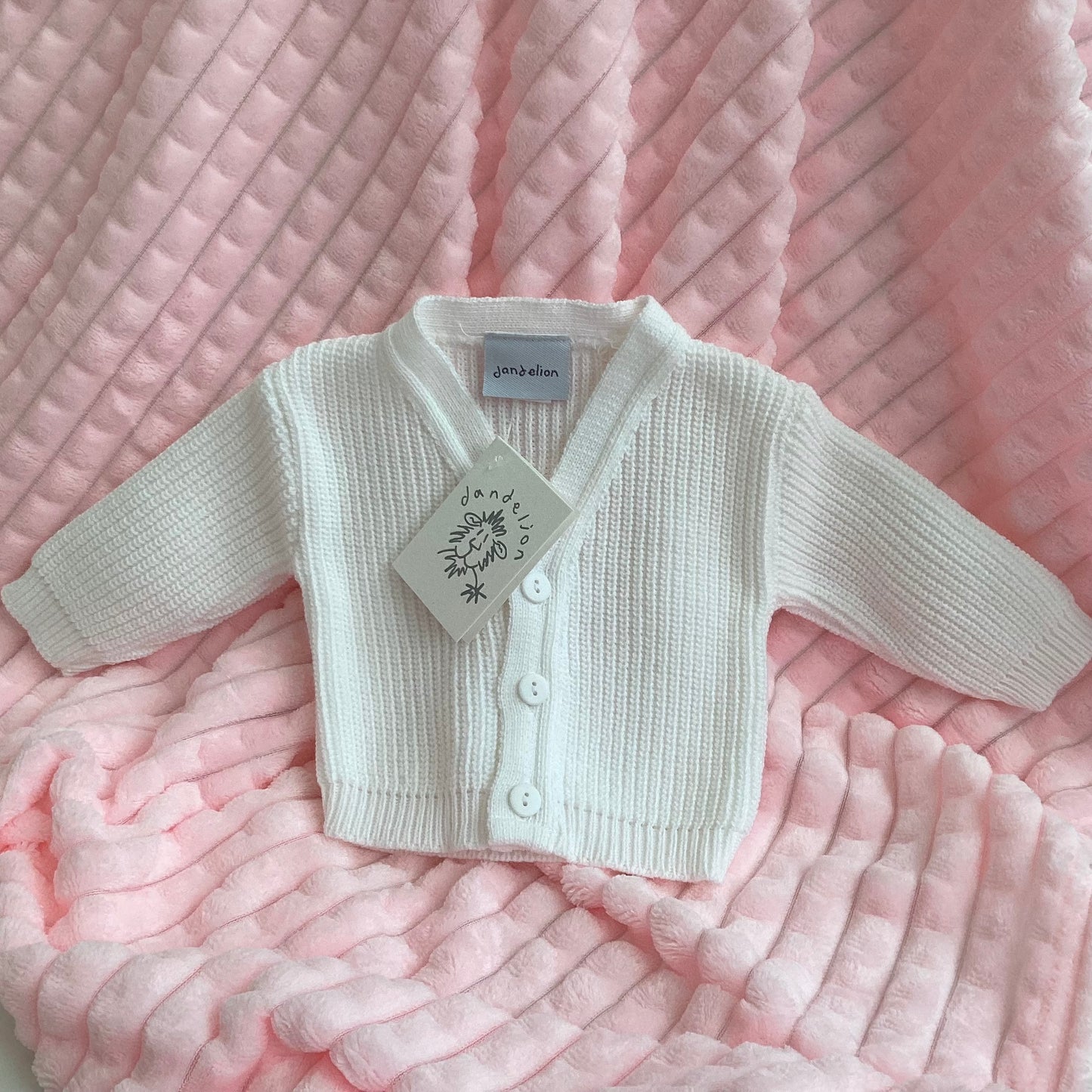 IVY- Dandelion pink onesie and knitted cardigan luxury gift box