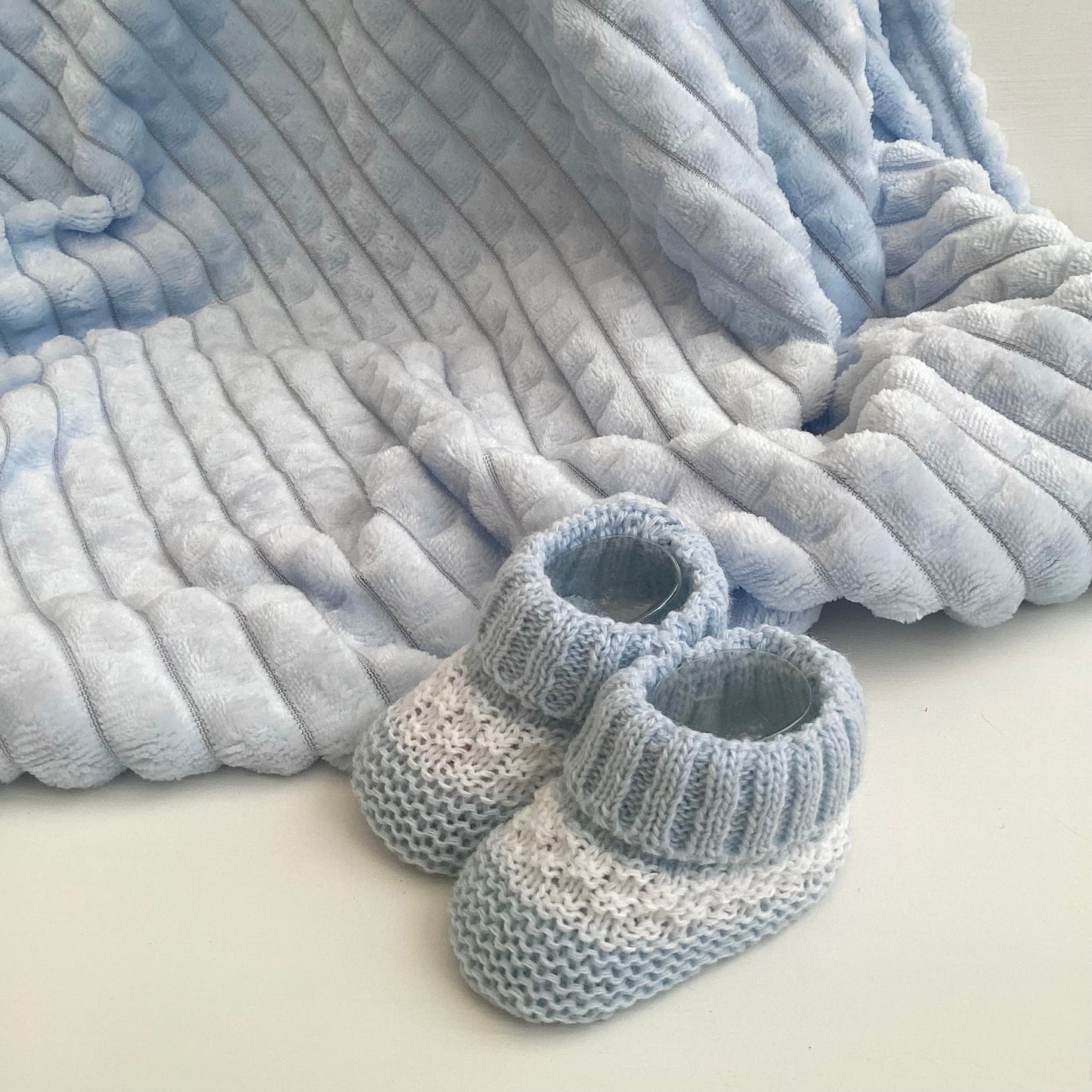 SHAY- Blue Dandelion knitted jacket and sheep dog comforter gift box