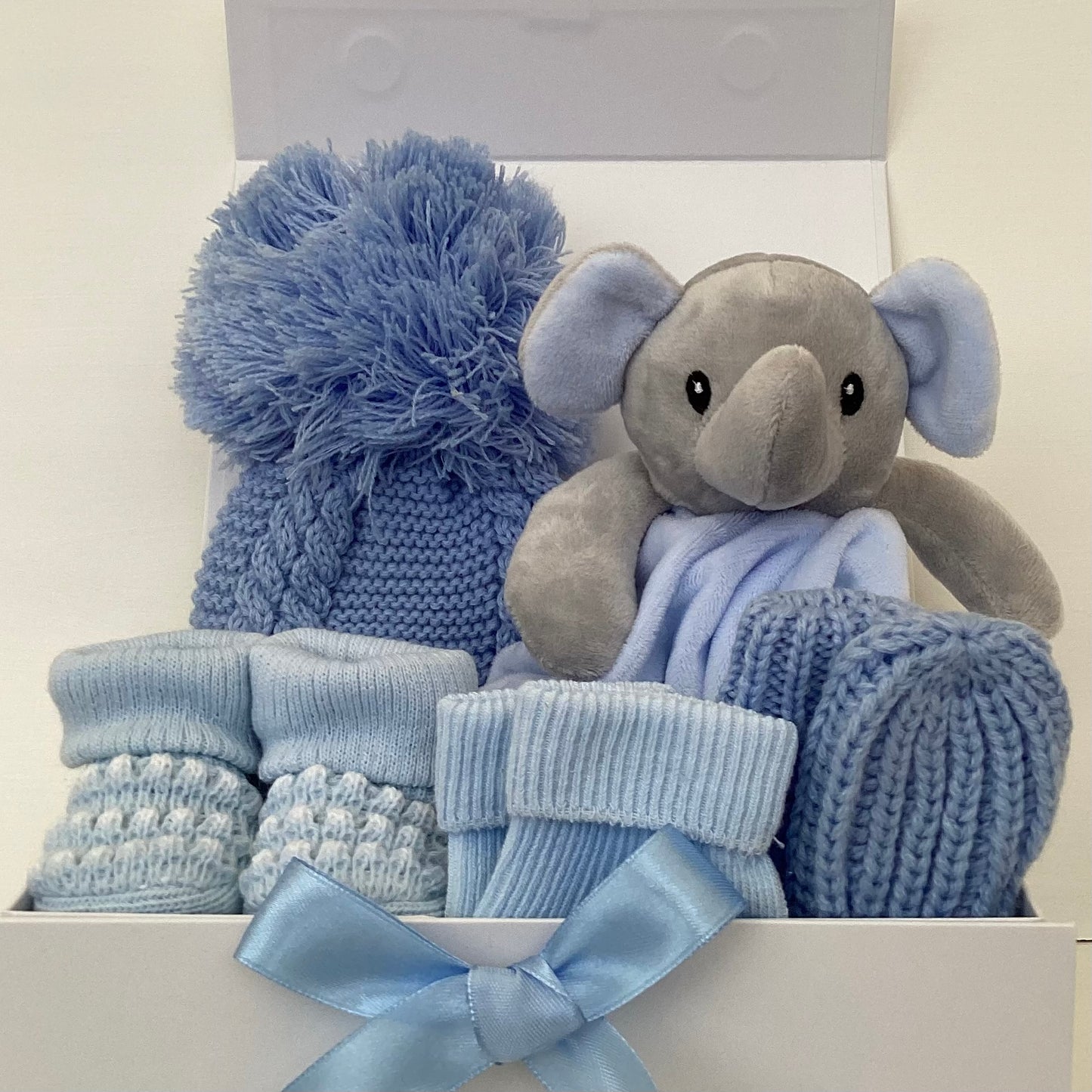 ELLIOT - Blue elephant comforter gift box