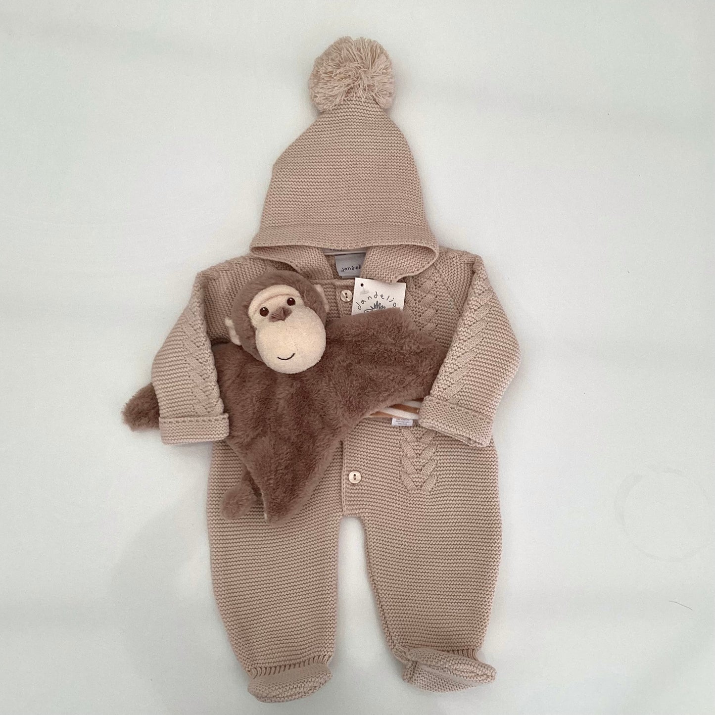 CASIE- Dandelion luxury pram-suit and cheeky monkey gift box