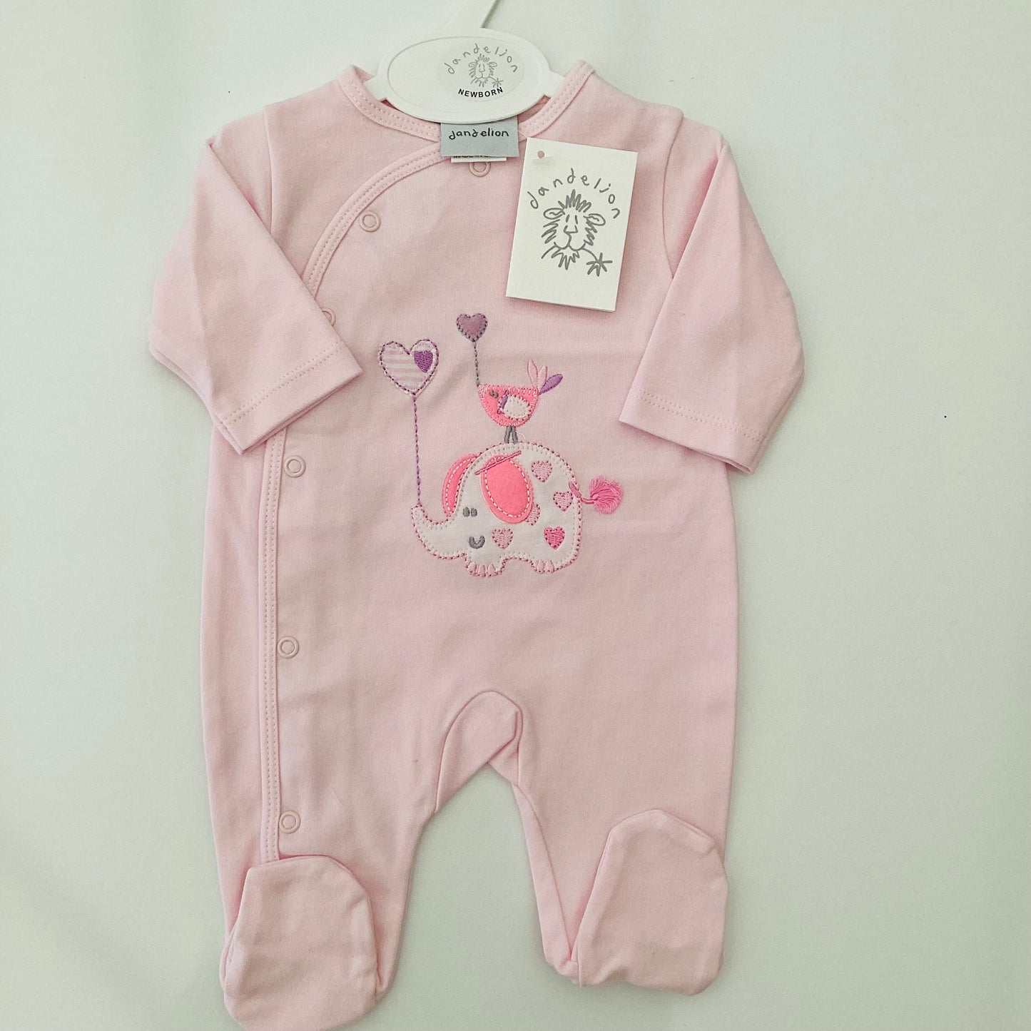 Dandelion elephant motif onesie