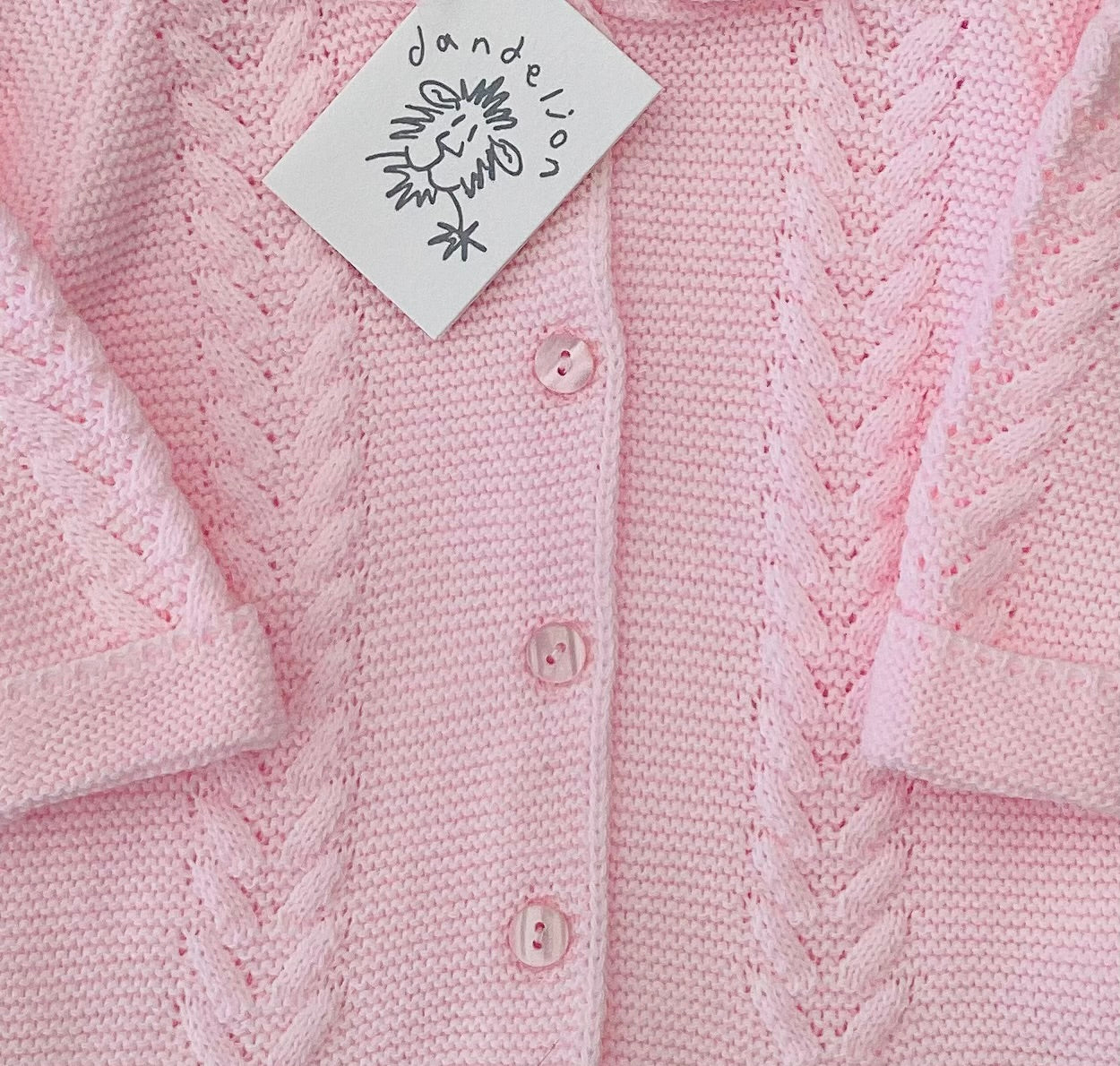 Dandelion pink luxury knitted pram suit