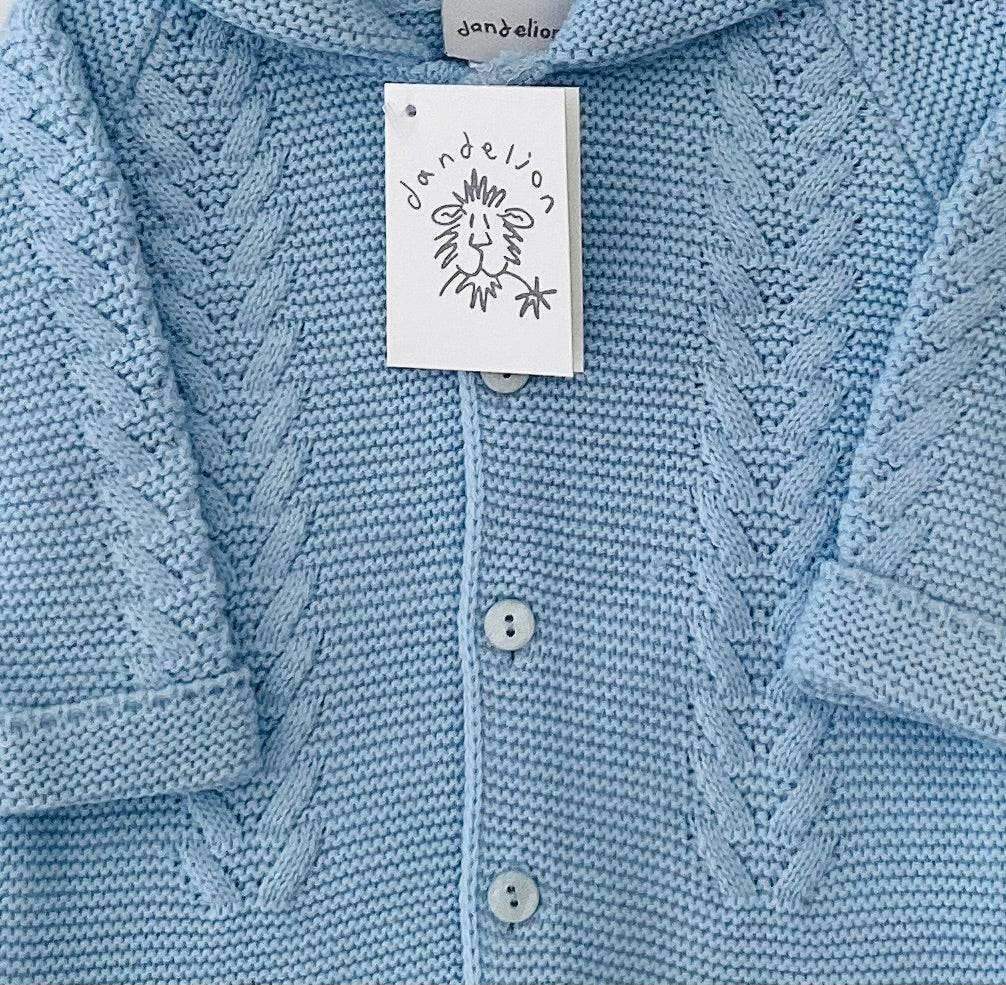 Dandelion blue luxury knitted pram suit