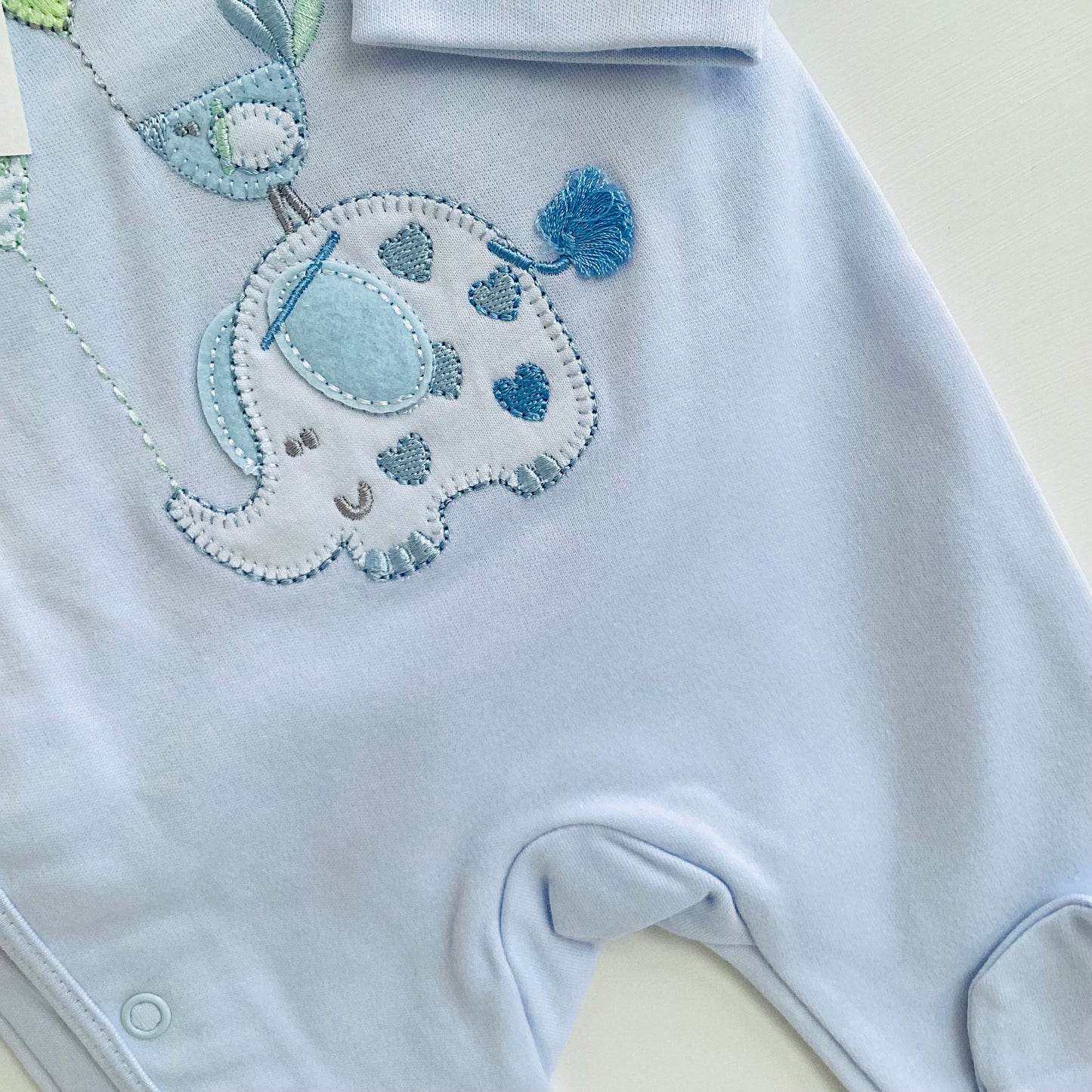 Dandelion elephant motif onesie