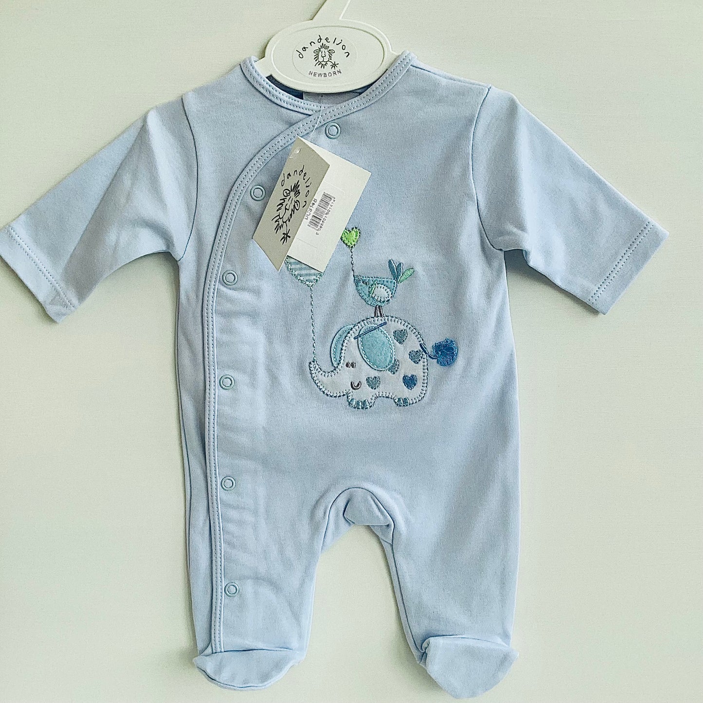 Dandelion elephant motif onesie